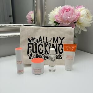 Peach & Lily Glass Skin Discovery Kit & Cosmetic Bag Bundle NIB